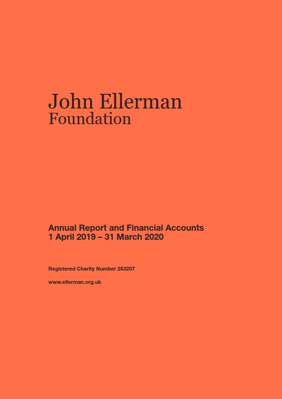 200730 John Ellerman Foundation Annual Report Accounts 2019 20 Final Digital Version Cover Image 001