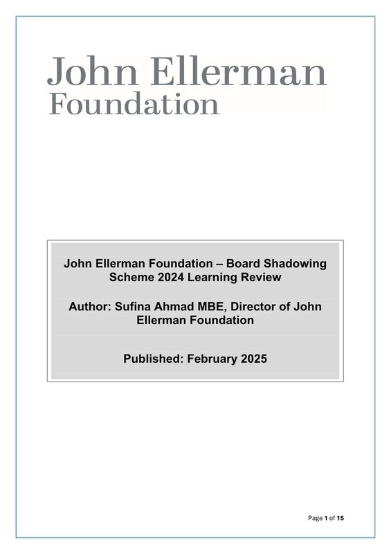 Board Shadowing Report Front Page 1